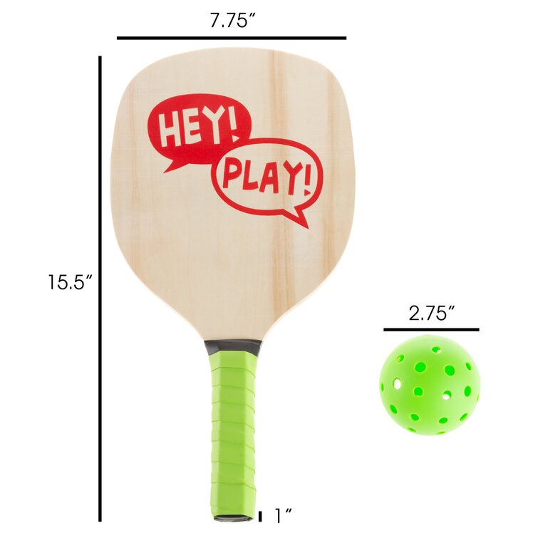 Hey! Play! Solid Wood Paddle Ball with Carrying Case & Reviews