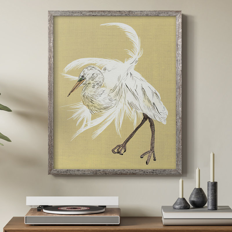 Heron Plumage VI, reproduction encadrée - bois massif
