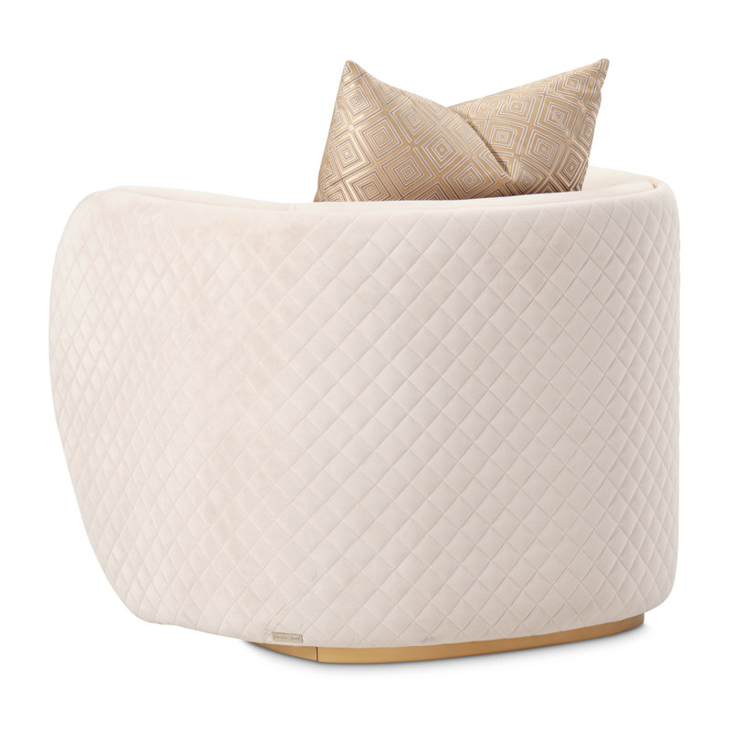 Ariana Barrel Chair, Beige Velvet