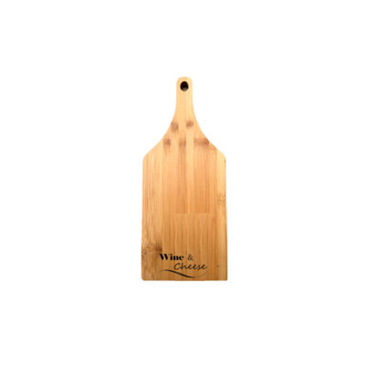 Bamboo With Text-Wine And Cheese Cutting Board