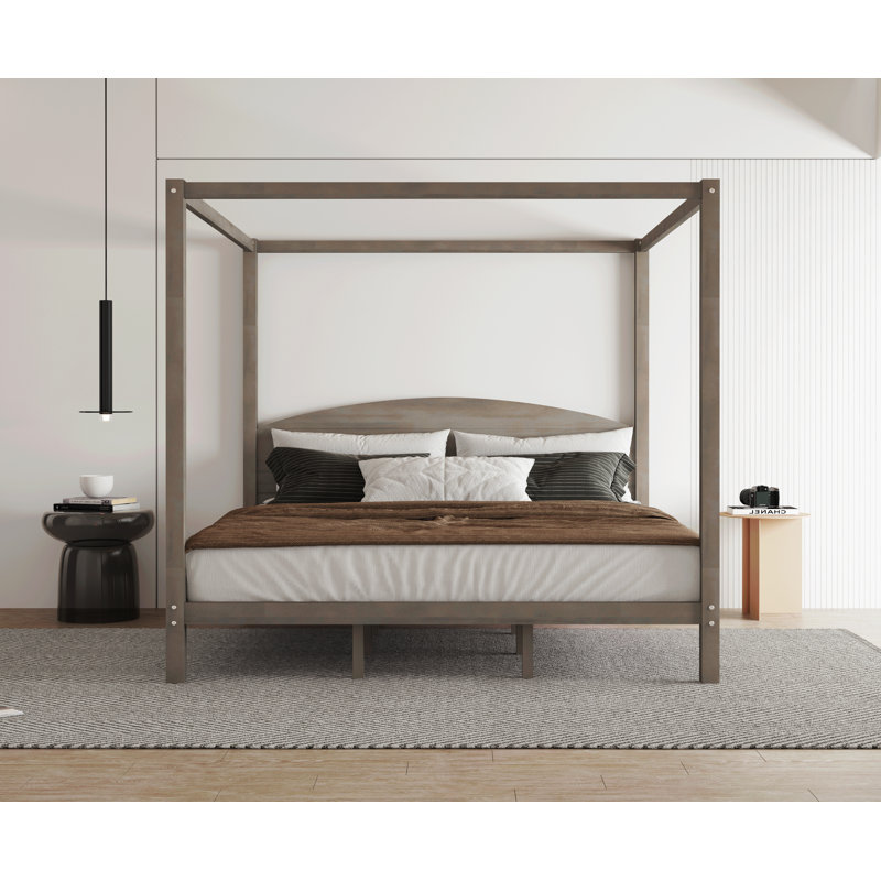 Igors Canopy Bed, Brown Wash