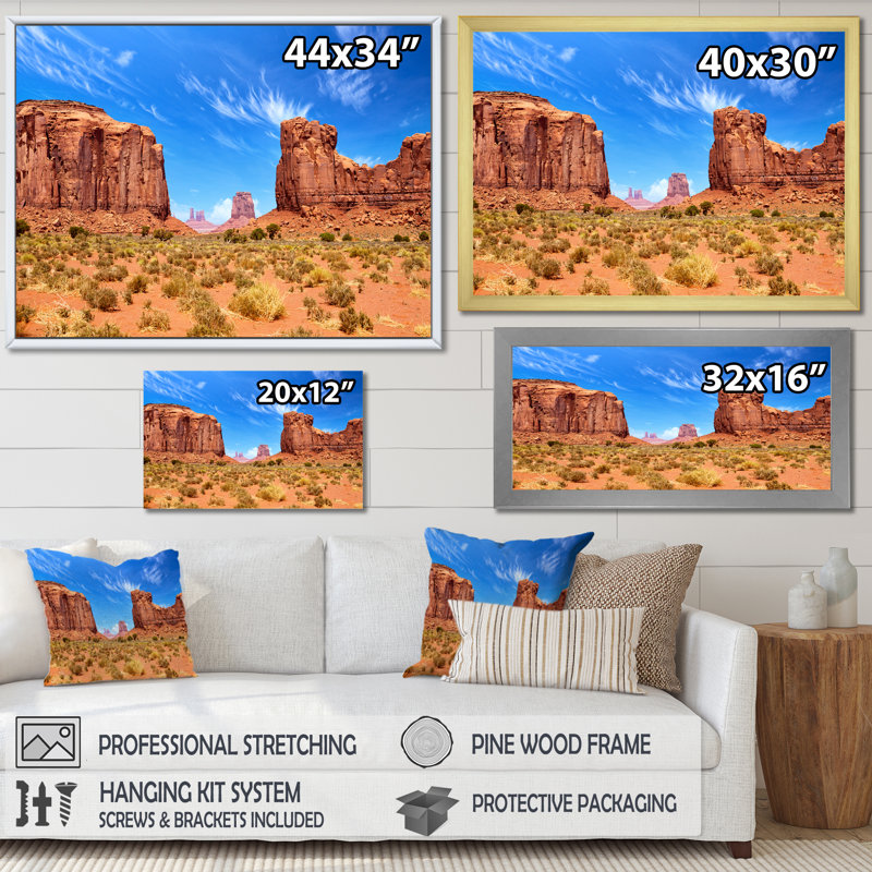 Arizona Sonoran Serenade Desert I, H 16 po x l 32 po x P 1 po, Cadre photo argenté