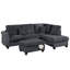 Canapé d'angle contemporain 3 pièces avec méridienne à droite, méridienne à gauche avec rangement et coussins assortis pour salon. Ensemble de 3 pièces moderne avec jeté de canapé.