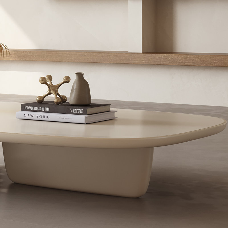 Rudina Modern Nesting Coffee Table Set - Oval Wood Double Leg Design, Minimalist Style Living Room Tables for Office & Lounge