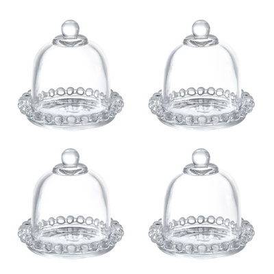 4-Piece Cloche Dome Glass Décor Set