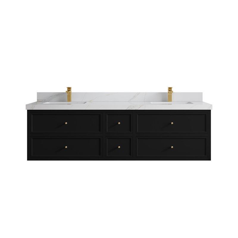 Meuble-lavabo double 72 po Roswell, Sienne Calacatta