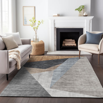 Premium Machine Washable Prisco Taupe Rug