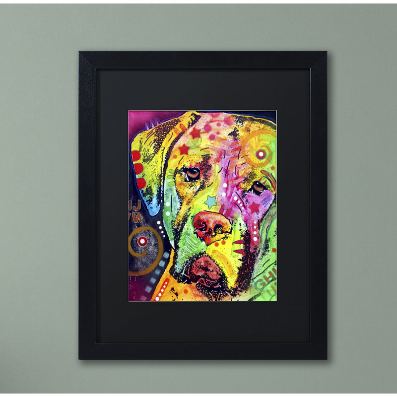 Mastiff II mat sur toile tendue, H 20 po x l 16 po x P 0,5 po, Noir