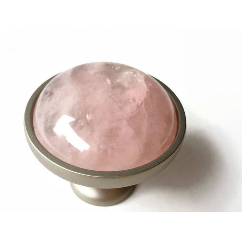 Love Orb Mushroom Knob, Satin Nickel/Pink