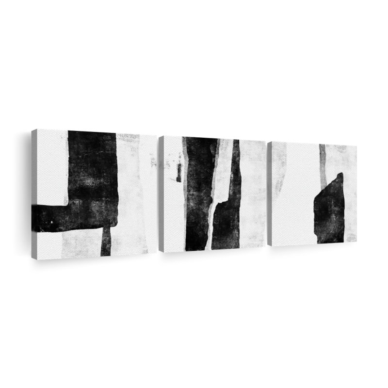 «White To Black Abstract II», reproduction sur toile, H 8 po x l 26 po x P 1 po