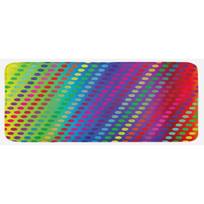Modern & Contemporary Polka Dots Synthetic Kitchen Mat