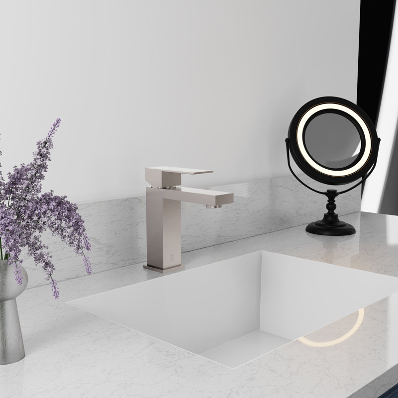 Robinet pour salle de bain à poignée simple ZLINE Palisades, Nickel brossé