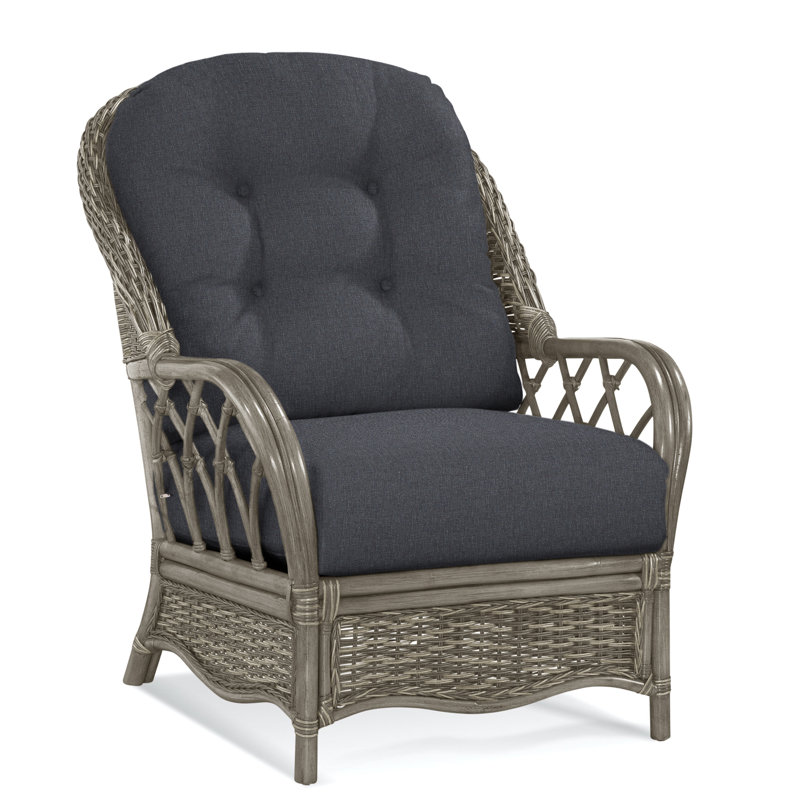 Chaise avec accoudoirs en rotin Everglade, Pierre de foyer, Chocolat Elite; 0321-72