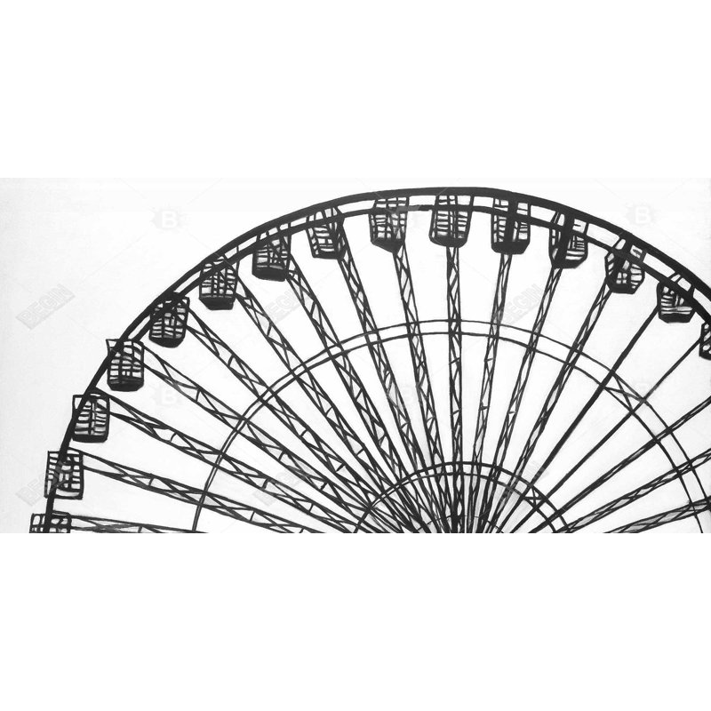 Monochrome ferris wheel - 15.75"x31.50" Desk mat