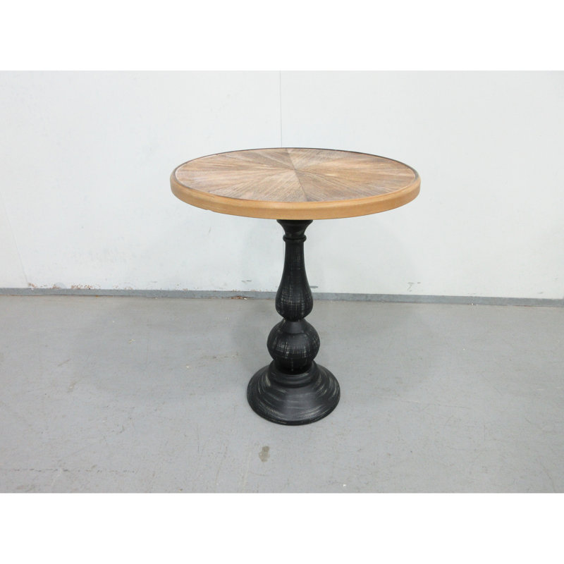 Table ronde en bois à des fins décoratives - Rehausse l'ambiance du métal et du bois