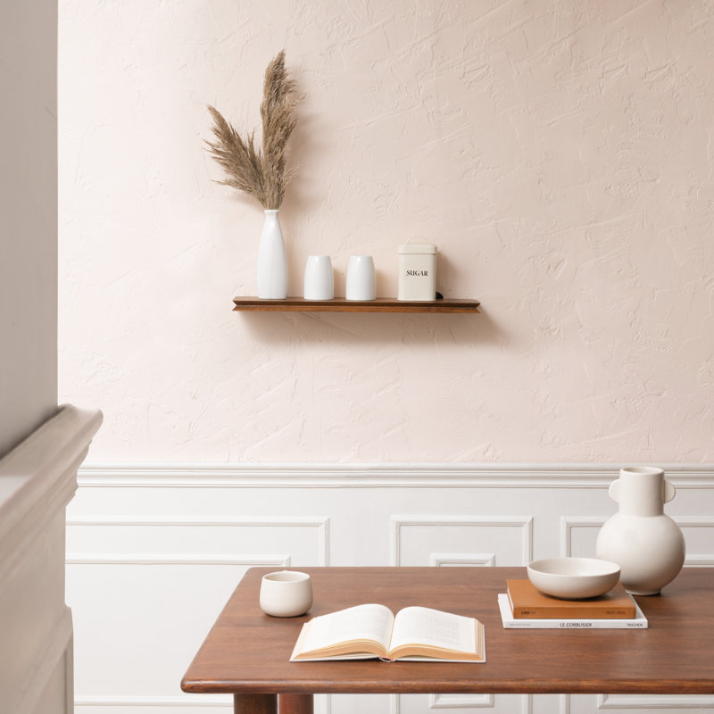 Rickea Solid Wood Wall Mounted Shelf, 2.5 cm H x 61 cm W x 15.25 cm D, Walnut
