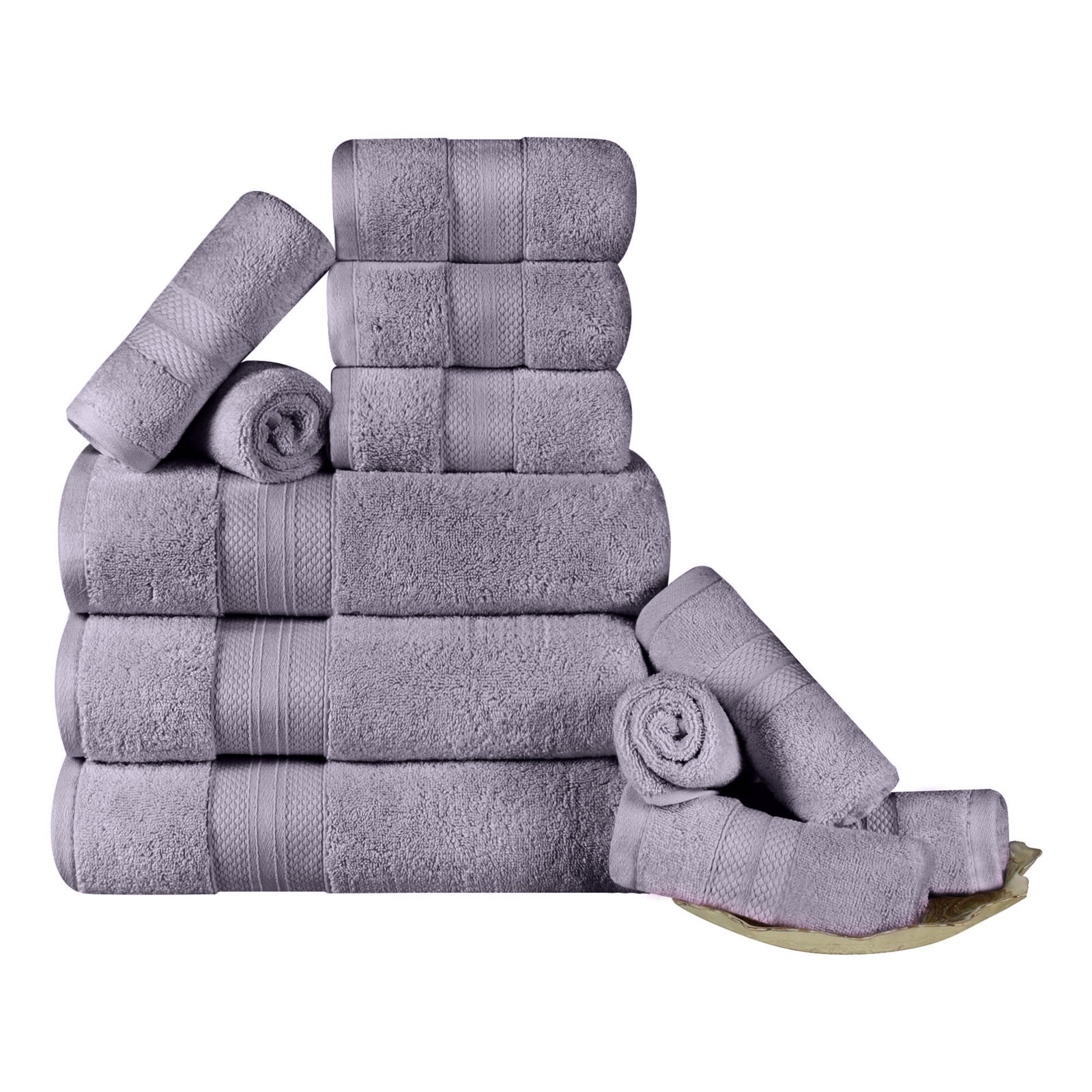 Finnian Ultra-Plush Heavyweight, 100% Turkish Towel Collection, Wisteria, 12 Piece Towel Set