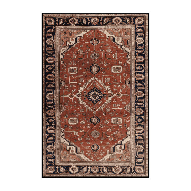 Machine Washable Persian Brown Area Rug, Rectangle 2' x 3'