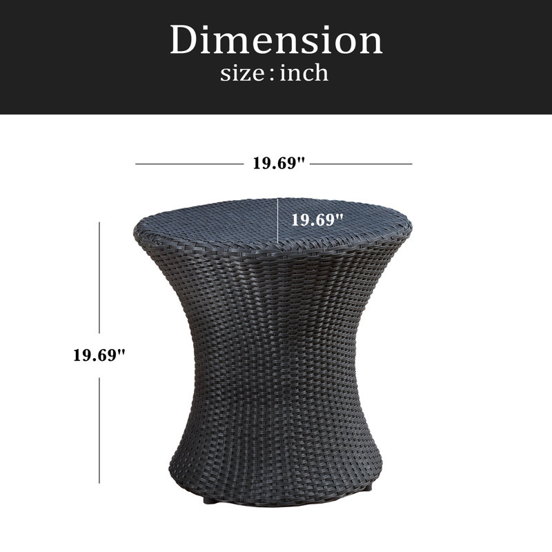 Table de sablier (sans plateau en verre), Noir