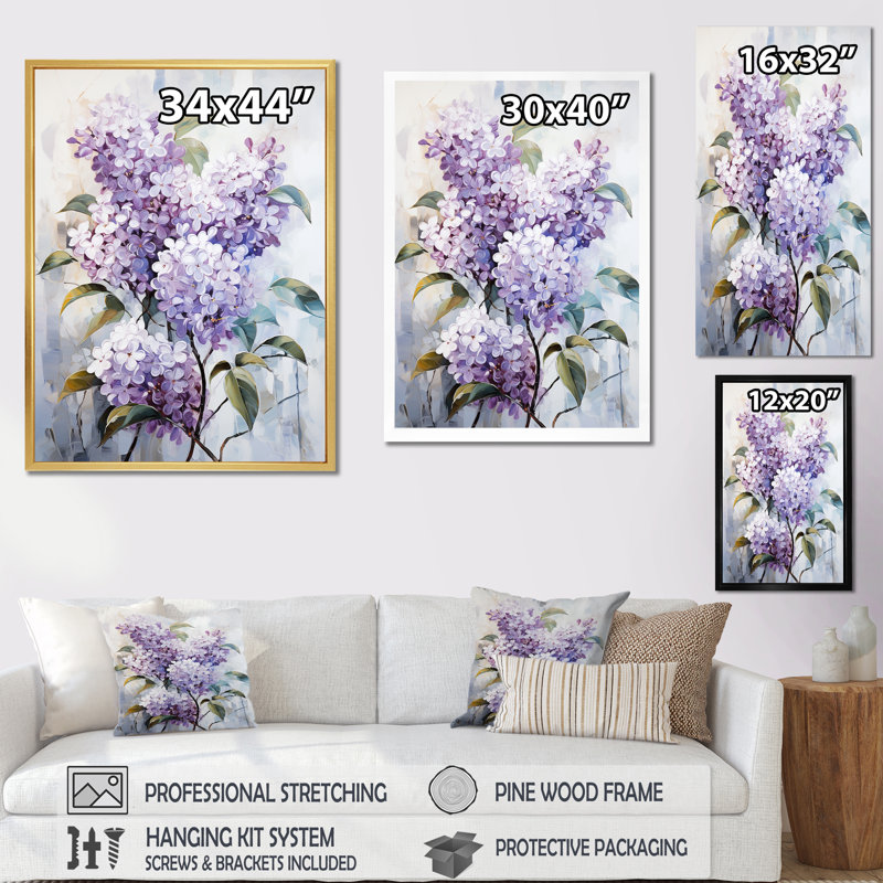 Pastel Lilac Dreams V, reproduction d'art sur toile, H 20 po x l 12 po x P 1 po, Toile tendue