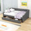 Upholstered double daybed with two drawers-1401108542