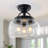 3-Light Modern Clear Glass Dome Flush Mount Ceiling Light-1488675788