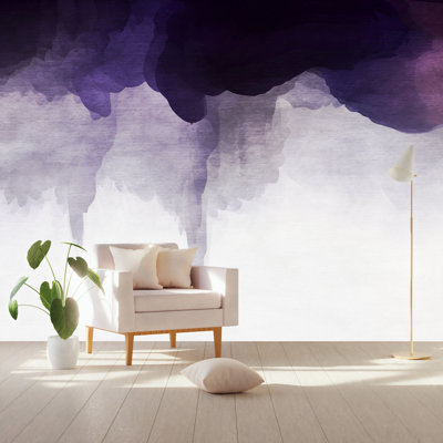 Smoke Purple Fog Abstract Art Minimalist Removable Wallpaper