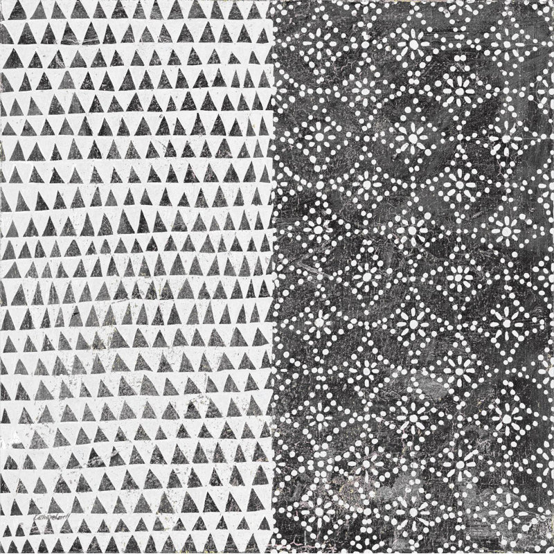 Maki Tile IV BW by Kathrine Lovell - Wrapped Canvas Painting, 61cm H x 91cm W
