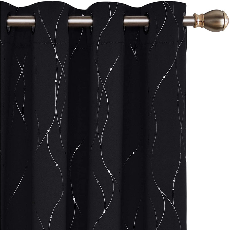 Cohmer Room Darkening Curtain Pair, Black, 42" W x 54" L