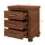 Ensemble de table de chevet rustique en bois massif à trois tiroirs Rustic