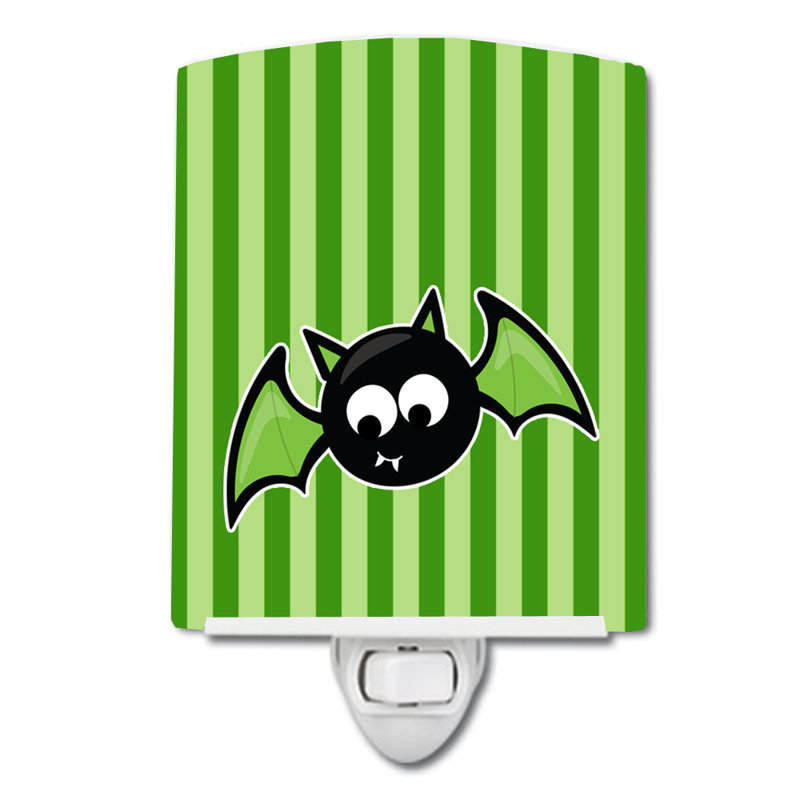 Halloween Bat Stripes Ceramic Night Light