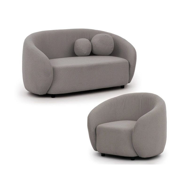 Roundi 2 - Piece Living Room Set, Grey