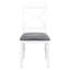 6 Dining , 4 Upholstered Chairs, Bench, And A 60x36-inch Table With Gray Top White Frame Design Wood