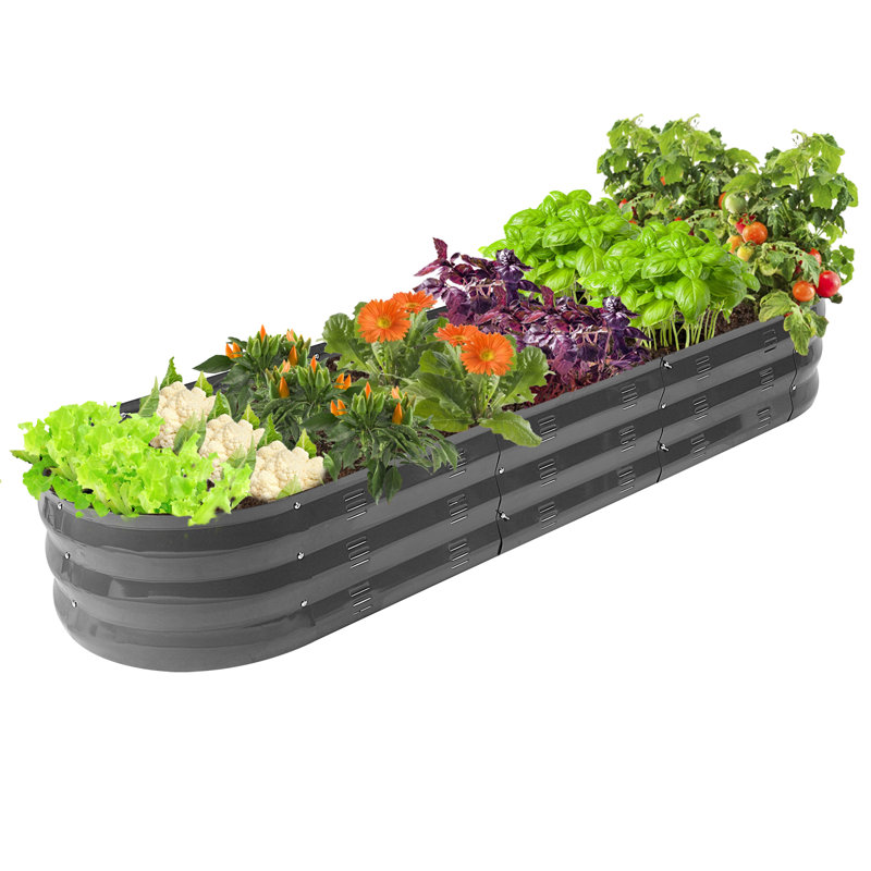 Lit de jardin surélevé en métal Hal P 67 po x l 20 po x H 10 po. Gris, Gris, 1
