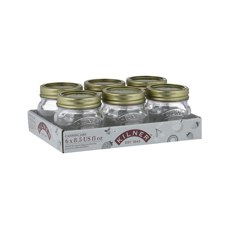 Kilner Regular Mouth Canning Jar 8.5 Oz, 3.35" H x 9.8" W x 6.75" D