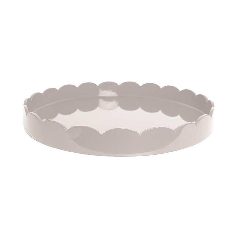 Plateau rond festonné, H 20 po x l 20 po x P 2 po, Beige