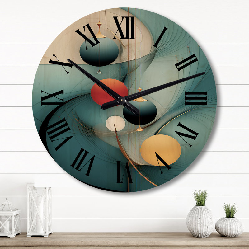 Horloge murale géométrique abstraite à géométrie géométrique abstraite III, Grand