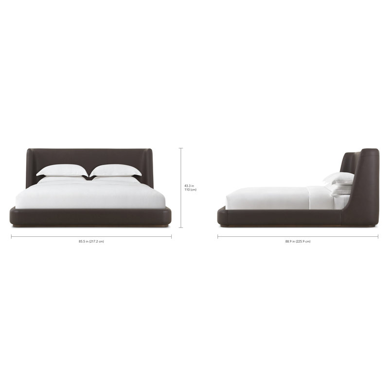 Lisbon Upholstered Wingback Bed, King