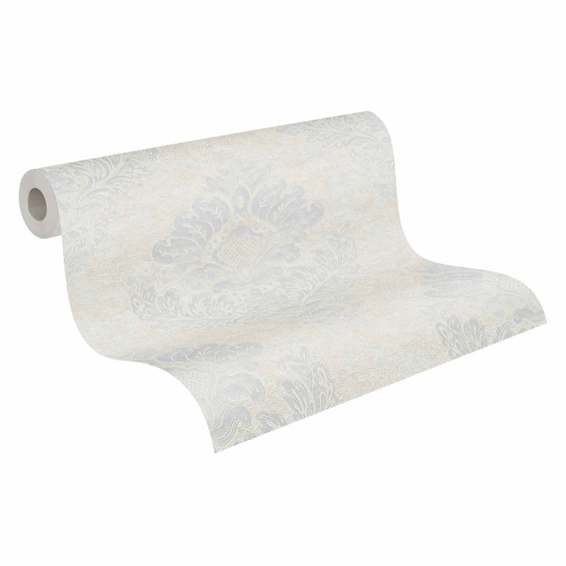 SantaMonica 10.05m x 53cm Matte Wallpaper Roll, Cream/Grey