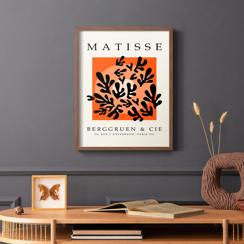 Matisse CXLV, reproduction encadrée - bois massif, Brun, H 14 po x l 11 po