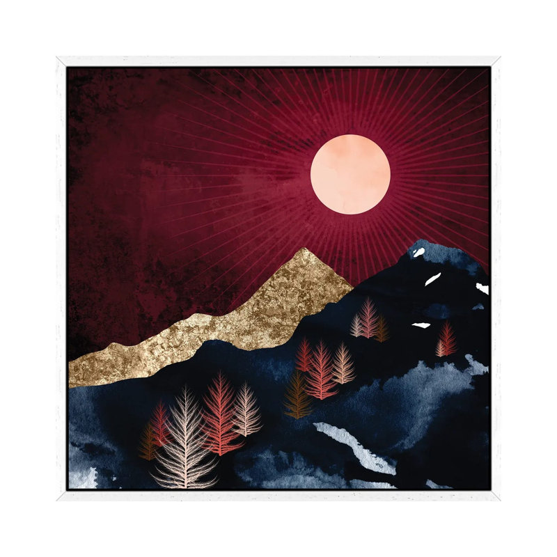 Autumn Night - Print on Canvas, 45.72 cm H x 45.72 cm W, White Framed