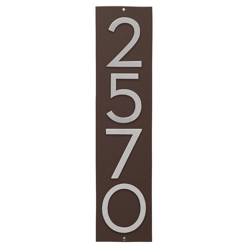 Plaque murale rectangulaire verticale flottante 6 po, Bronze romain / aluminium brossé, Oui