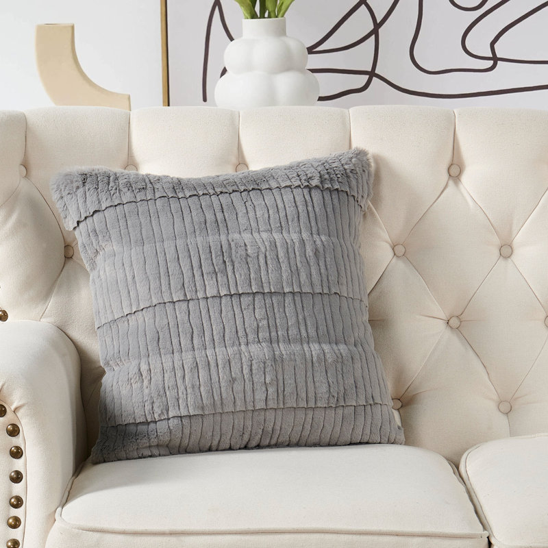 Square Cushion Cover, Grey