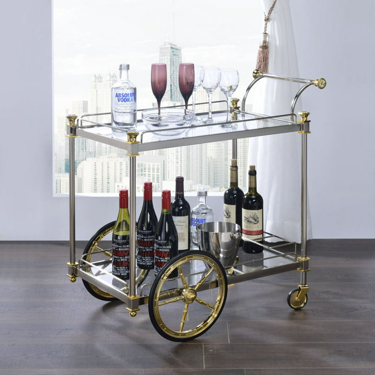 Cyrus Rectangular Bar Cart with Compartments