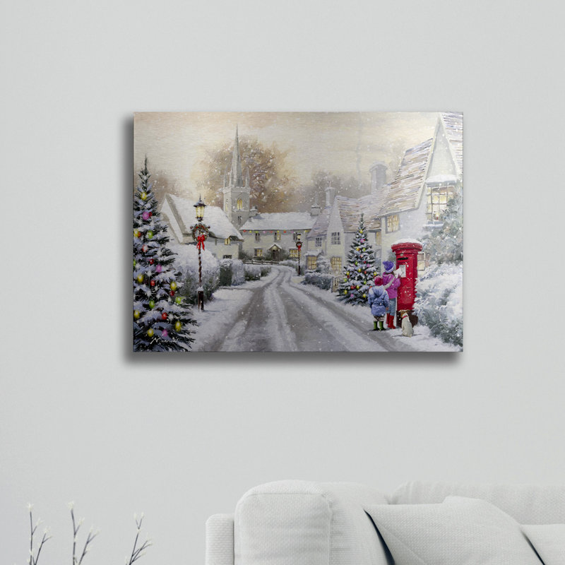 « snowy village », impression, H 16 po x l 22 po x P 1 po, Sans cadre