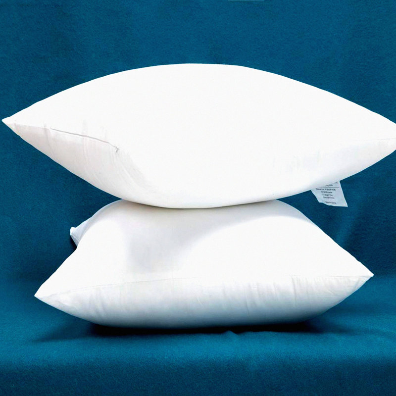 Plush Comfort Pillow Inserts - Set of 2 | Cotton Fabric Down Alternative Decorative Throw Pillows | Fluffy Cushion Inserts for Sofa & Bed