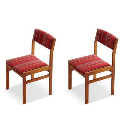 Red Upholstered Back side Chair(Set of 2)