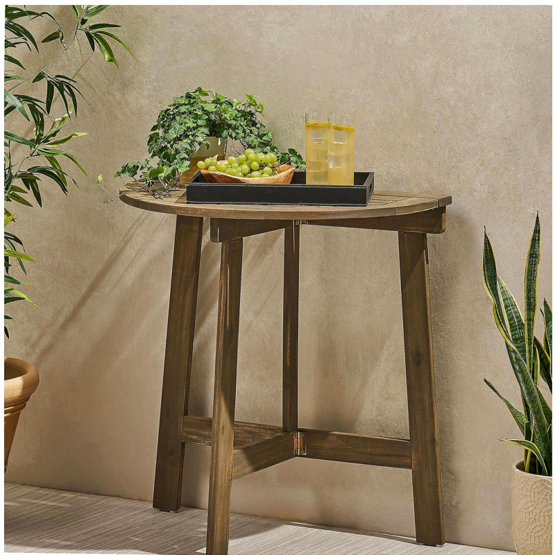 Table bistro pliante d'extérieur en bois d'acacia, Gris