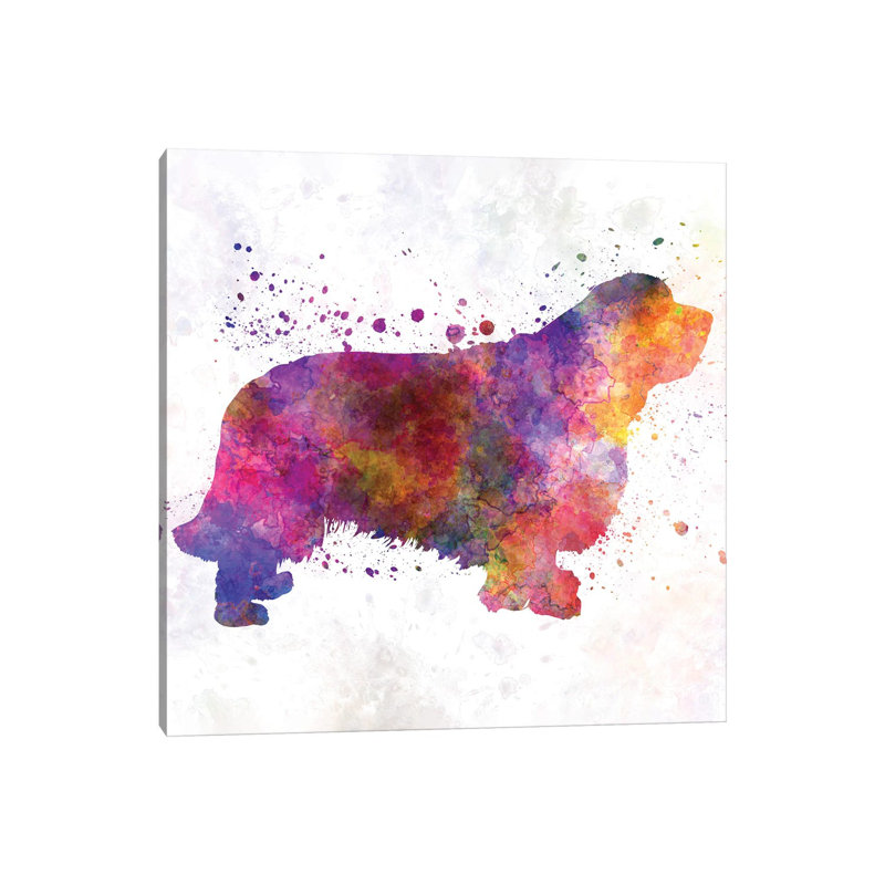 Clumber Spaniel In Watercolour by Paul Rommer - Wrapped Canvas Gallery-Wrapped Canvas Giclée, 45.72 cm H x 45.72 cm W