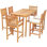 Outdoor 7 - Piece Teak Bistro Set with Cushions